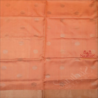 PEACH COLOUR BODY WITH SILVER ZARI COIN BUTTA WITH SELF BLOUSE